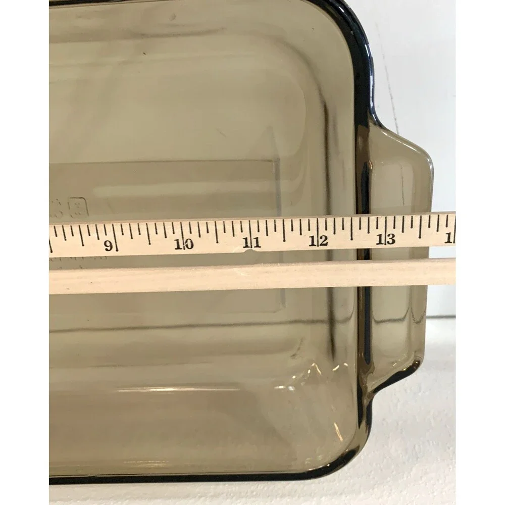 Vintage Anchor Oven Baking Dish 8x11.5x2 Inch 2 Quart Amber Casserole Pan Pyrex